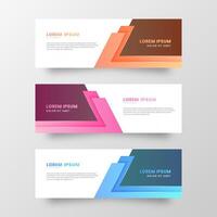 Three Colorful Banners with Different Shapes vector