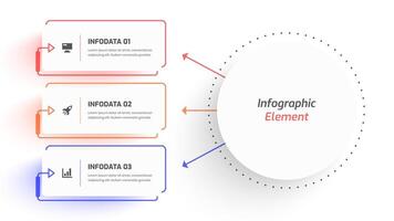 Infographic Business with Thin LineRectangle Label, Icon and 3 Options for Presentation vector
