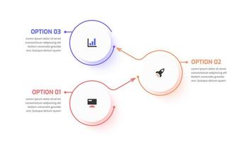 Minimal Business Infographic Design with Thin Line, Circle Label, Icon and 3 Option. Suitable for Workflow, Diagram, Chart, Presentation vector