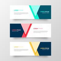 Three Banners with Colorful Shapes vector