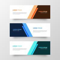 Three Banners with Different Colors and Shapes, Suitable for Presentation, Promotion, Flyer, Poster and Brochure. vector