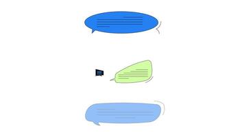 Online discussion chat bubbles 2D onboarding ui animation. Digital communication. Forum comments. Feedback review messaging animated cartoon flat concept metaphor 4K isolated on white video