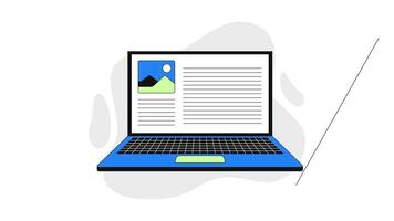 Cross-platform compatibility 2D onboarding ui animation. Responsive design. Laptop transitioning into computer desktop interface animated cartoon flat concept metaphor 4K isolated on white video