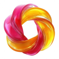 Entwined Colorful Loop, A Dynamic Abstract Design with Interlocking Forms png