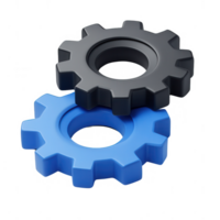 3D Rendering of Interlocking Gears, Symbolizing Mechanical Processes png
