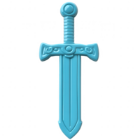 Stylized 3D Rendering of a Classic Sword Weapon with Clean Lines png