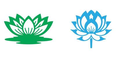 Professional Lotus Flower Icons Silhouette Illustration vector
