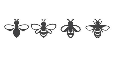 Bee Icons Silhouette Set vector