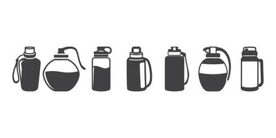 Professional Water flask Icons Silhouette Illustration vector