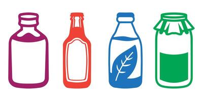 Professional Kombucha Icons Silhouette Illustration vector