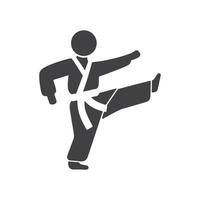 Professional Karate Icons Silhouette Illustration vector