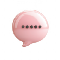 Pink Communication Bubble Showing Pending Message 3D Render Isolated png