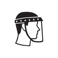 Silhouette of a face shield illustration vector