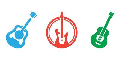 Professional Guitar Icons Silhouette Illustration vector