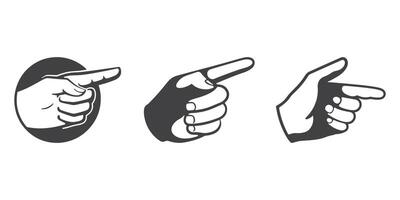 Hand Pointing Finger Icons Silhouette Set vector