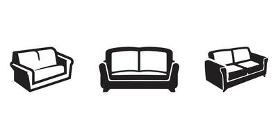 Sofa Icons Silhouette Illustration vector