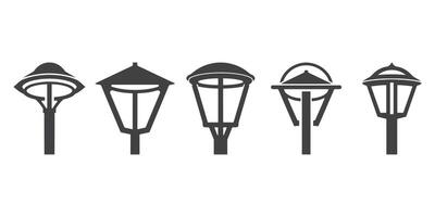 Professional Streetlight Logo Icons Silhouette Illustration vector