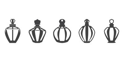 Perfume Bottle Icons Silhouette Set vector
