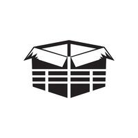 Box container silhouette in style vector