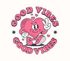 Fun and colorful heart cartoon character design. Perfect for stickers, t shirts, posters, and prints vector