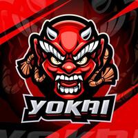 Yokai head esport mascot logo design vector