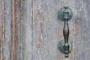 Close up of rustic door handle texture photo