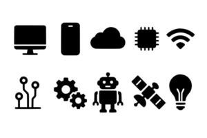 various icons of technology and devices vector
