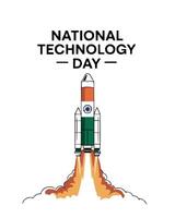 national technology day artwork with a rocket vector