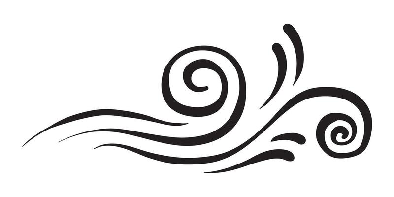 hand drawn doodle style wind illustration