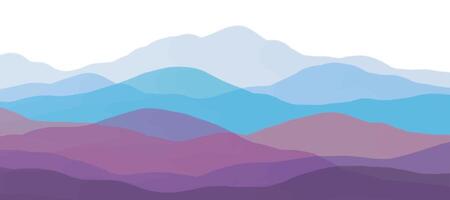 Mountain color, translucent waves, transparent color, abstract glass shape, modern background, mountain design illustration vector