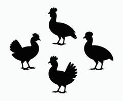 Junglefowl Silhouette Minimalist EPS Template vector