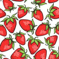 Seamless Pattern With Hand Drawn Red Strawberries vector