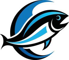 A sleek and modern fish-shaped logo design with a minimalist and abstract style..eps vector