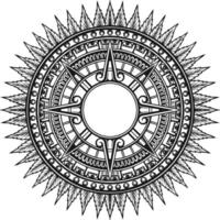 Marijuana Mandala Sunburst With Fine Linework Silhouette vector