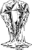 Black and White Diamond with Liquid Silhouette Design vector