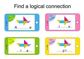 Logic puzzle Guess a logical connection between these pictures vector