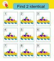 Fun puzzle game. Need to find two identical pyramids. Answer is 5,9. vector
