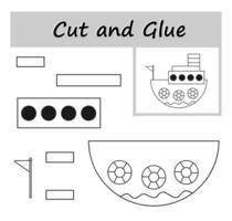 DIY worksheet. Color, cut parts of the image and glue on the paper vector
