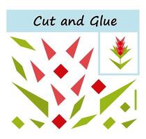 Educational paper game for children. Cut parts of the image and glue on the paper. vector
