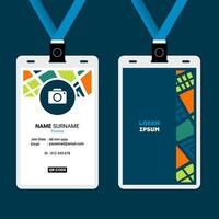 ID Card Design with Abstract Square Geometric Mosaic vector