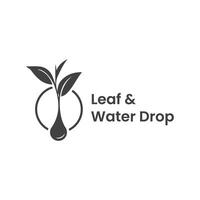 clean and elegant logo combining a leaf and a water drop vector