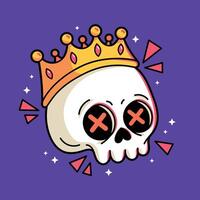 A skull with a crown on it vector