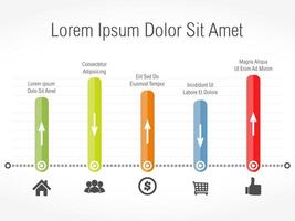 Bar graph template with icons vector