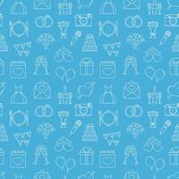 Wedding seamless pattern with line icons vector