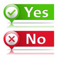 Yes and no banners with check and cross symbols vector