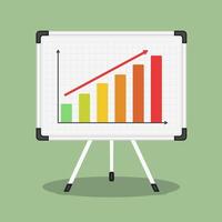 Whiteboard with growing bar graph vector
