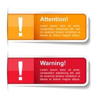 Attention and warning labels vector