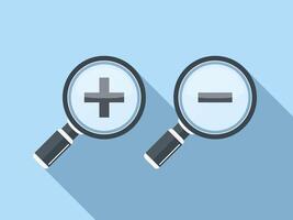 Zoom icons with magnifier vector