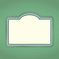 Retro banner with lights on green background vector