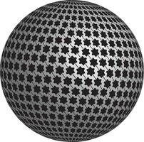 3D Metallic Sphere with Geometric Faceted Surface vector